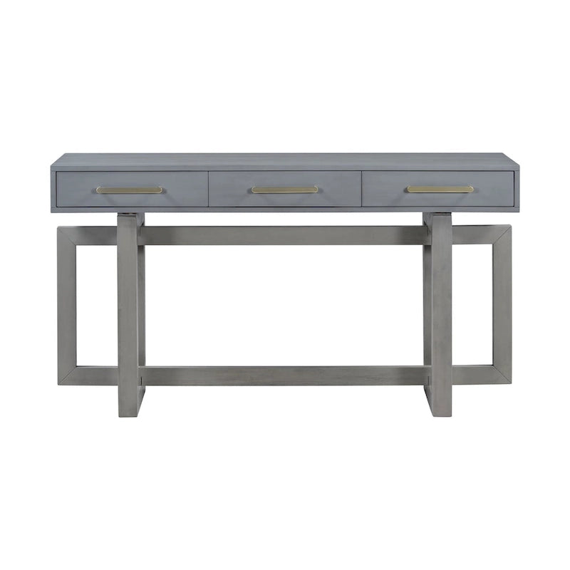 Console élégante avec trois tiroirs, Table d'entrée extra longue pour entrée, couloir, salon, foyer