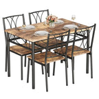 Ensemble de table à manger pour 4, table de cuisine avec 2 bancs rembourrés