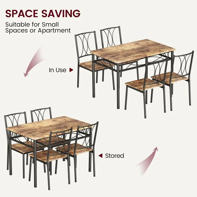 Ensemble de table à manger pour 4, table de cuisine avec 2 bancs rembourrés