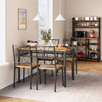 Ensemble de table à manger pour 4, table de cuisine avec 2 bancs rembourrés