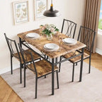 Ensemble de table à manger pour 4, table de cuisine avec 2 bancs rembourrés