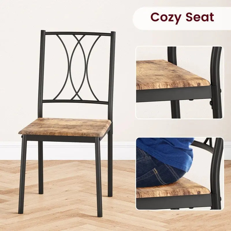 Ensemble de table à manger pour 4, table de cuisine avec 2 bancs rembourrés