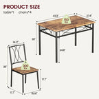 Ensemble de table à manger pour 4, table de cuisine avec 2 bancs rembourrés