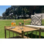 Ensemble de canapé d'appoint en bambou 4 pièces avec table