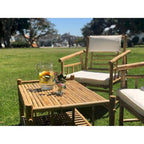 Ensemble de canapé d'appoint en bambou 4 pièces avec table