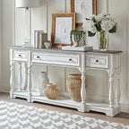 Table console de couloir 183 cm Magnolia Manor Antique White & Weathered Bark