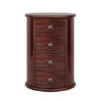 Table d'appoint ronde en bois massif, sans assemblage, avec tiroirs, style vintage
