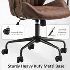 OVIOS Chaise de bureau ergonomique en suède avec soutien lombaire