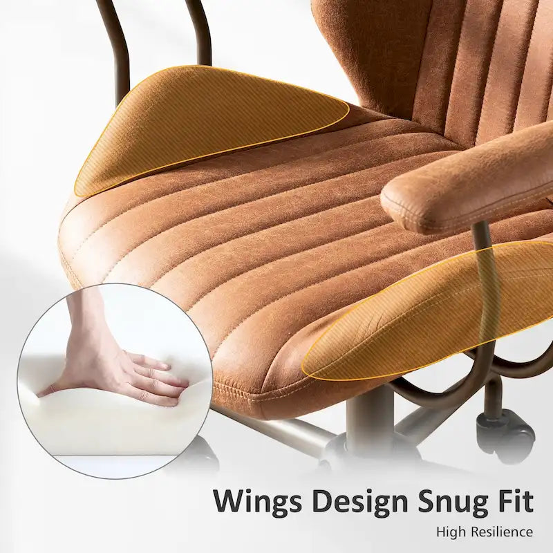 OVIOS Chaise de bureau ergonomique en suède avec soutien lombaire