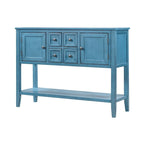 Buffet commode de style rétro en bois avec étagère inférieure, facile à assembler, pour salon, cuisine, entrée
