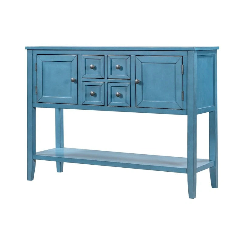 Buffet commode de style rétro en bois avec étagère inférieure, facile à assembler, pour salon, cuisine, entrée