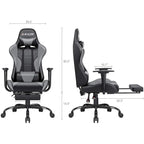 Chaise de jeu avec repose-pieds - Chaise de bureau ergonomique