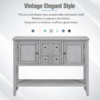 Buffet commode de style rétro en bois avec étagère inférieure, facile à assembler, pour salon, cuisine, entrée