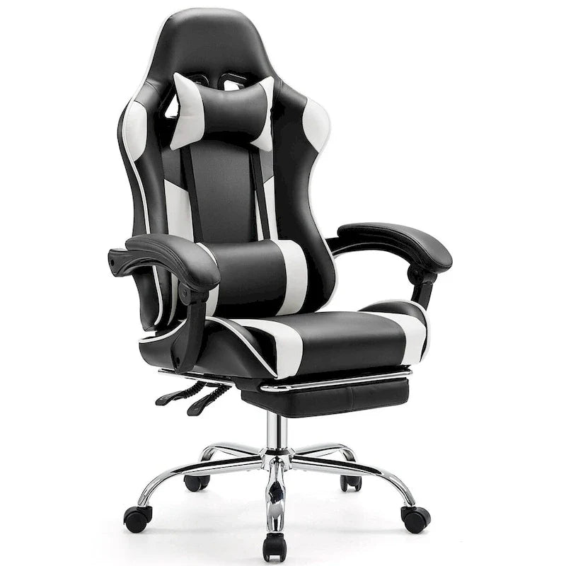 Chaise de bureau de jeu pivotante en cuir PU