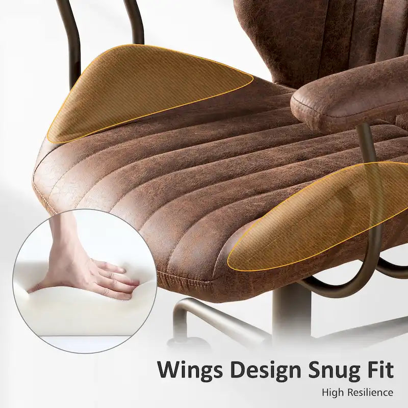 OVIOS Chaise de bureau ergonomique en suède avec soutien lombaire