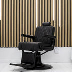 ROGERS Fauteuil de barbier inclinable robuste Fauteuil de coiffure, Noir