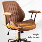 OVIOS Chaise de bureau ergonomique en suède avec soutien lombaire