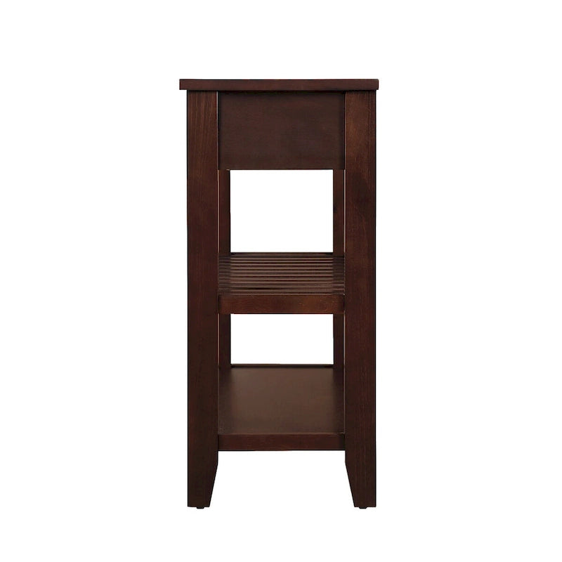 Table console de 42 po avec tiroirs et étagères à niveaux