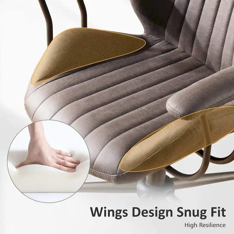 OVIOS Chaise de bureau ergonomique en suède avec soutien lombaire