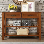 Table console de 42 po avec tiroirs et étagères à niveaux