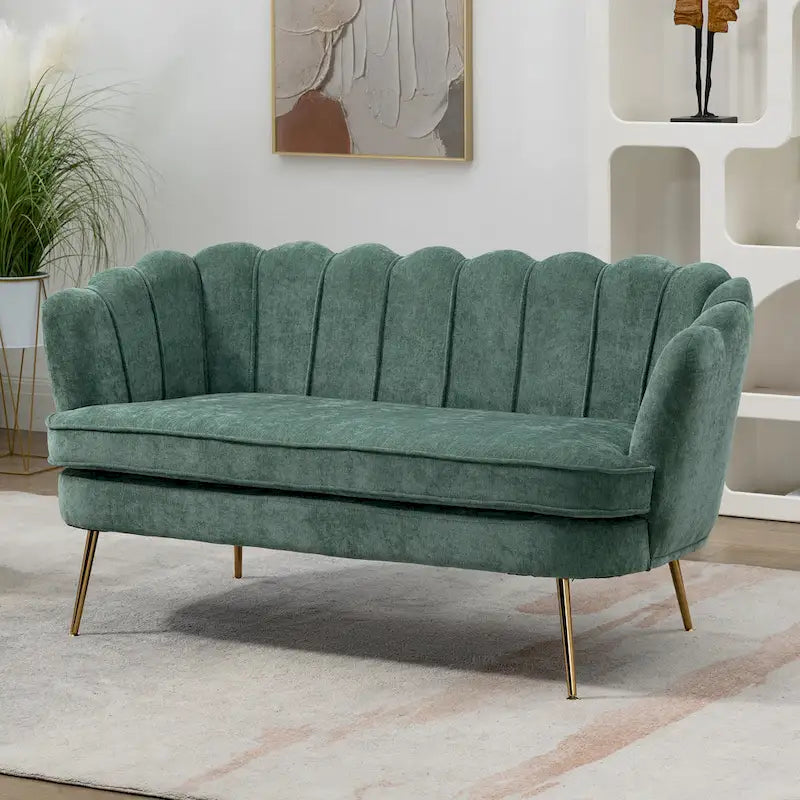 Causeuse rembourrée de style moderne du milieu du siècle, 59 W