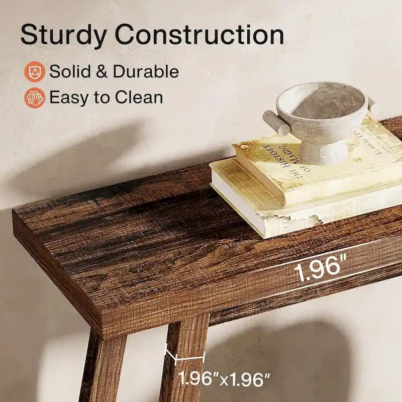 Table console de ferme de 70,9 pouces à 2 niveaux, étroite et longue, à placer derrière le canapé