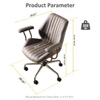 OVIOS Chaise de bureau ergonomique en suède avec soutien lombaire