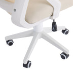 Javlergo Chaise de Bureau Dossier Mi-Hauteur Pivotante avec Support Lombaire, Fauteuil de Bureau Ergonomique en Maille avec Accoudoirs