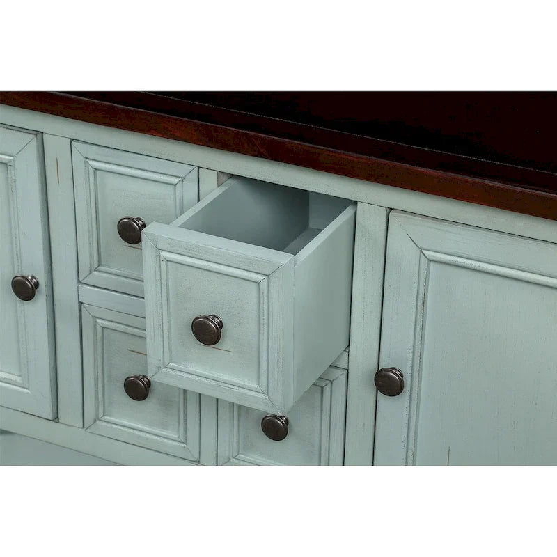 Buffet commode de style rétro en bois avec étagère inférieure, facile à assembler, pour salon, cuisine, entrée