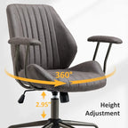 OVIOS Chaise de bureau ergonomique en suède avec soutien lombaire