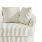Lot de 2 fauteuils pivotants ronds surdimensionnés en velours côtelé moelleux de 43 po de large avec oreillers