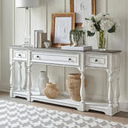 Table console de couloir 183 cm Magnolia Manor Antique White & Weathered Bark