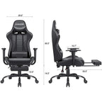 Chaise de jeu avec repose-pieds - Chaise de bureau ergonomique