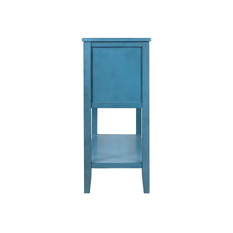 Buffet commode de style rétro en bois avec étagère inférieure, facile à assembler, pour salon, cuisine, entrée